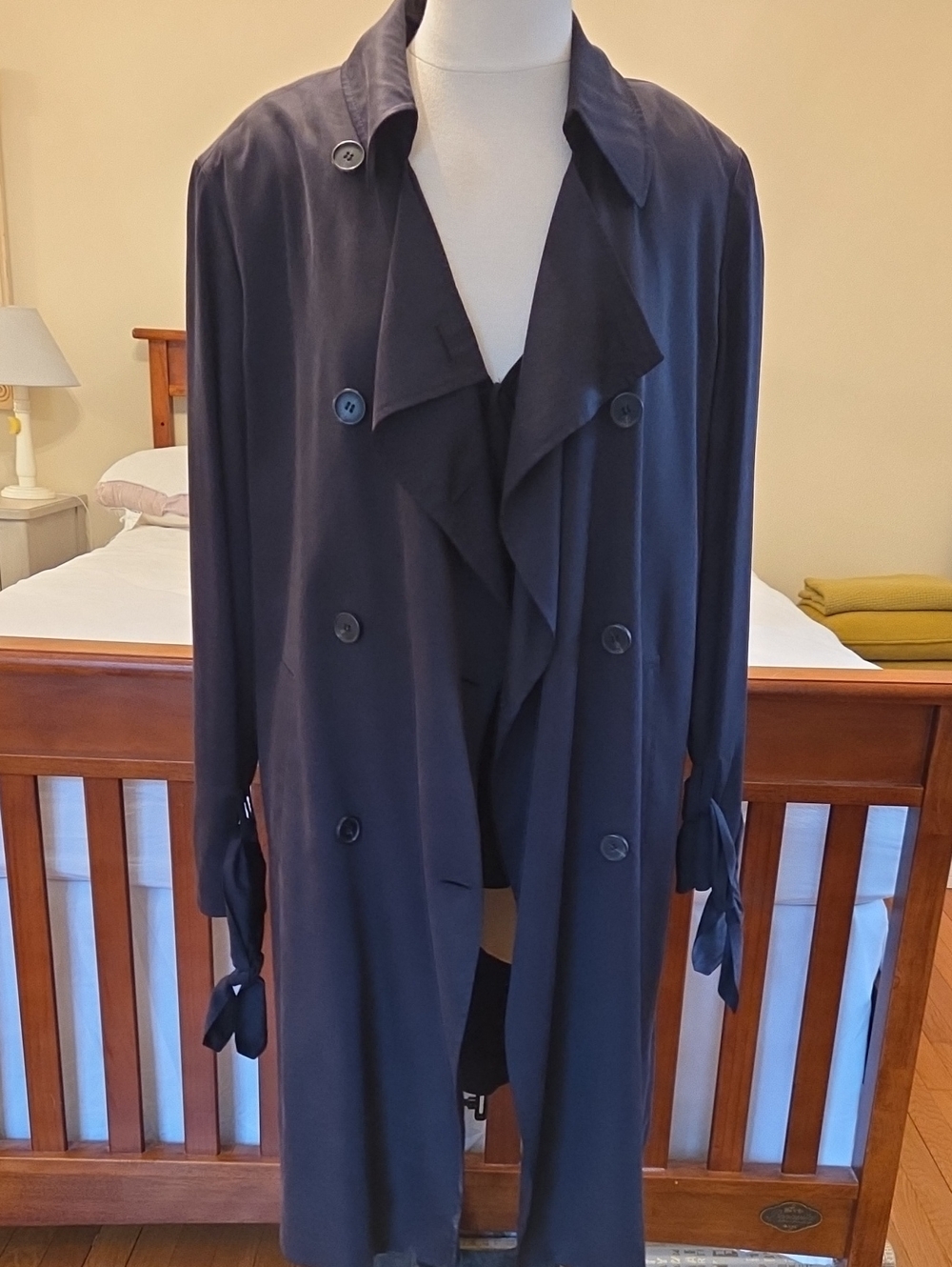 All Saints Black Lightweight Trench Coat Size XS